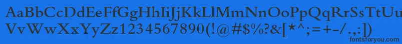 Шрифт BembostdSemibold – чёрные шрифты на синем фоне