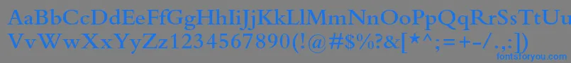 BembostdSemibold Font – Blue Fonts on Gray Background