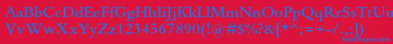 フォントBembostdSemibold – 赤い背景に青い文字