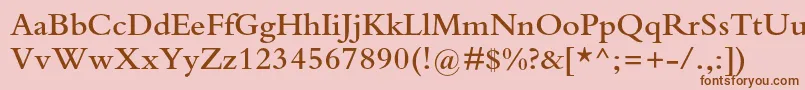 Шрифт BembostdSemibold – коричневые шрифты на розовом фоне