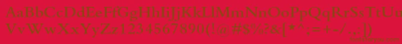 BembostdSemibold-fontti – ruskeat fontit punaisella taustalla