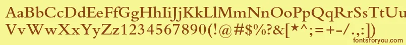 Шрифт BembostdSemibold – коричневые шрифты на жёлтом фоне