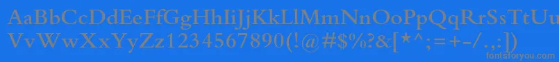 BembostdSemibold-fontti – harmaat kirjasimet sinisellä taustalla