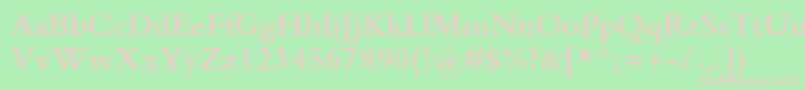 BembostdSemibold-fontti – vaaleanpunaiset fontit vihreällä taustalla