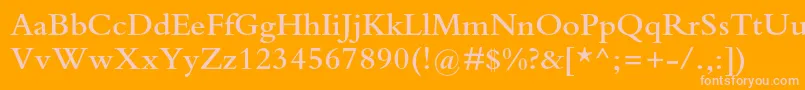 BembostdSemibold Font – Pink Fonts on Orange Background