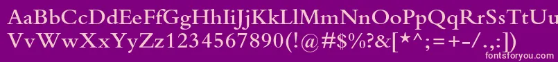 BembostdSemibold-Schriftart – Rosa Schriften auf violettem Hintergrund