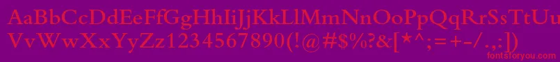 BembostdSemibold Font – Red Fonts on Purple Background