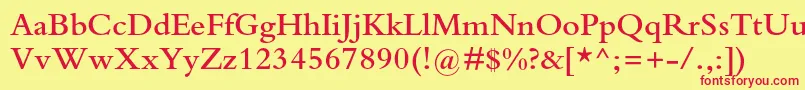 BembostdSemibold Font – Red Fonts on Yellow Background