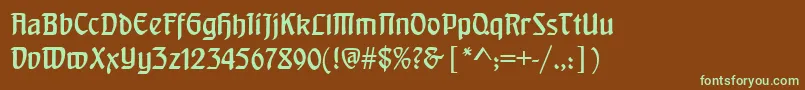 Dsbehrensschrift Font – Green Fonts on Brown Background
