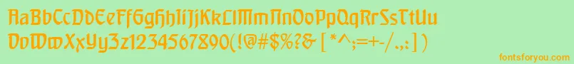 Dsbehrensschrift Font – Orange Fonts on Green Background