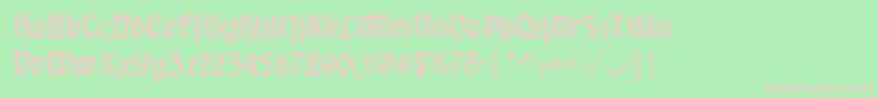 フォントDsbehrensschrift – 緑の背景にピンクのフォント