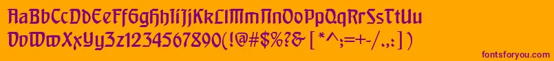 Шрифт Dsbehrensschrift – фиолетовые шрифты на оранжевом фоне