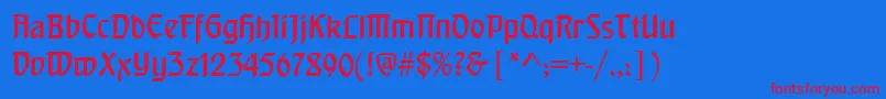 Dsbehrensschrift Font – Red Fonts on Blue Background