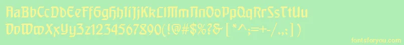 Dsbehrensschrift Font – Yellow Fonts on Green Background