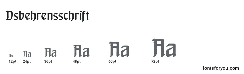 Размеры шрифта Dsbehrensschrift