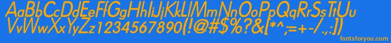 DreamspeakBoldItalic Font – Orange Fonts on Blue Background