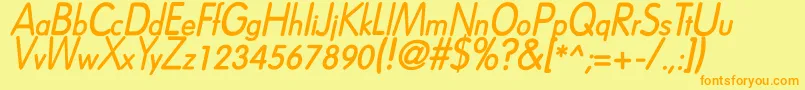DreamspeakBoldItalic Font – Orange Fonts on Yellow Background