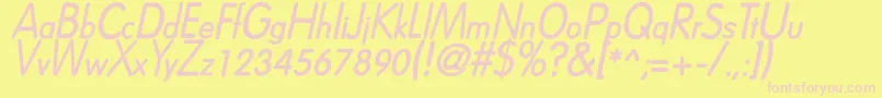 DreamspeakBoldItalic Font – Pink Fonts on Yellow Background