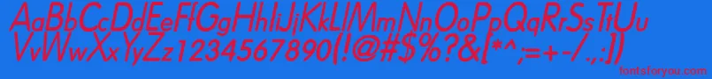 DreamspeakBoldItalic Font – Red Fonts on Blue Background