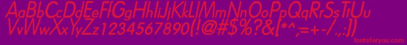 DreamspeakBoldItalic Font – Red Fonts on Purple Background