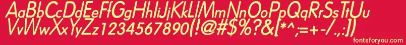 DreamspeakBoldItalic Font – Yellow Fonts on Red Background