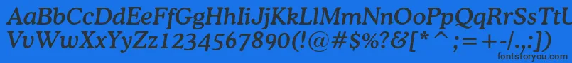 OsvaldcBolditalic Font – Black Fonts on Blue Background