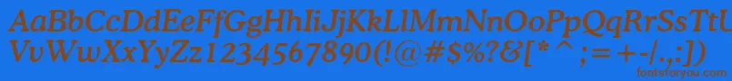 OsvaldcBolditalic Font – Brown Fonts on Blue Background