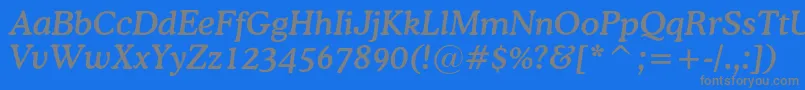 OsvaldcBolditalic Font – Gray Fonts on Blue Background