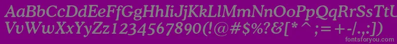 フォントOsvaldcBolditalic – 紫の背景に灰色の文字