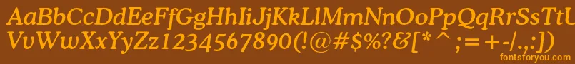 OsvaldcBolditalic Font – Orange Fonts on Brown Background