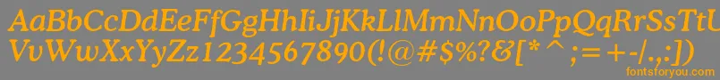 OsvaldcBolditalic Font – Orange Fonts on Gray Background