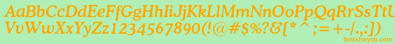 OsvaldcBolditalic Font – Orange Fonts on Green Background