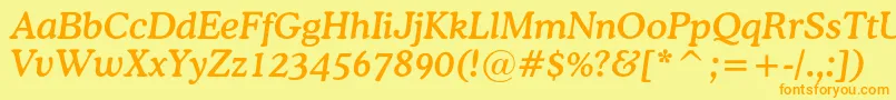 OsvaldcBolditalic Font – Orange Fonts on Yellow Background