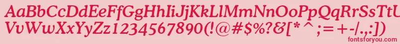 OsvaldcBolditalic Font – Red Fonts on Pink Background