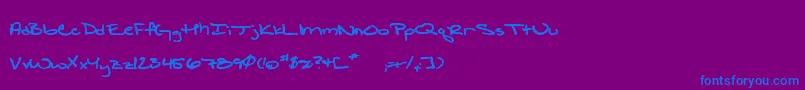 Shatteredprintbold Font – Blue Fonts on Purple Background