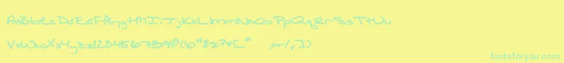 Shatteredprintbold Font – Green Fonts on Yellow Background