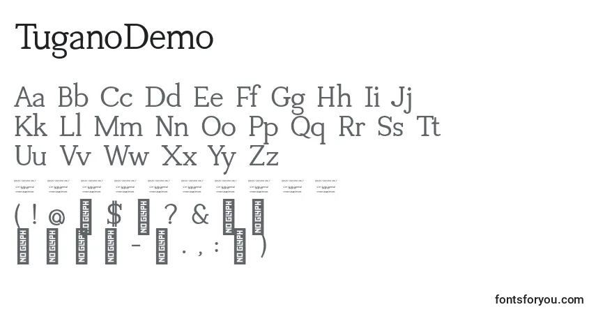 TuganoDemo (45615) Font – alphabet, numbers, special characters