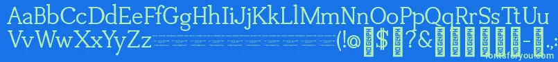 TuganoDemo Font – Green Fonts on Blue Background