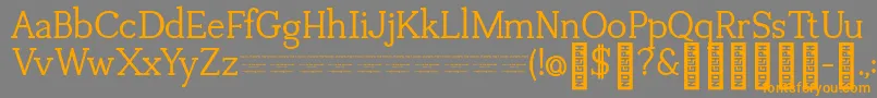 TuganoDemo-Schriftart – Orangefarbene Schriften auf grauem Hintergrund