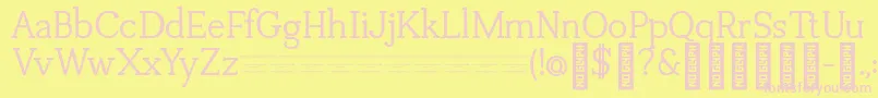フォントTuganoDemo – ピンクのフォント、黄色の背景