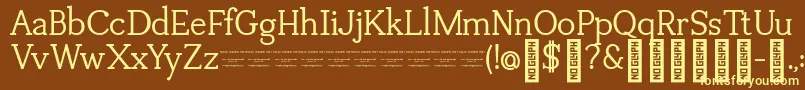 TuganoDemo Font – Yellow Fonts on Brown Background
