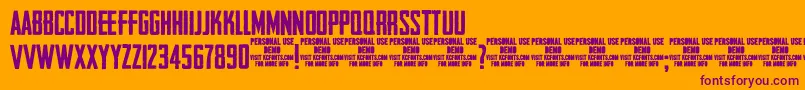 Headlinerno.45Demo-Schriftart – Violette Schriften auf orangefarbenem Hintergrund