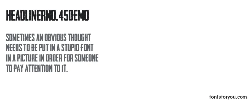 Review of the Headlinerno.45Demo Font
