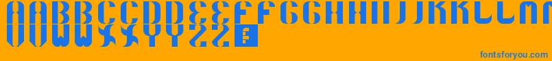 5curvo Font – Blue Fonts on Orange Background