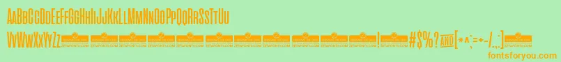 CinematograficaRegularTrial Font – Orange Fonts on Green Background