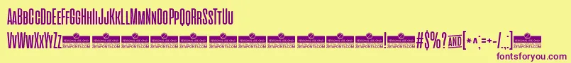 CinematograficaRegularTrial Font – Purple Fonts on Yellow Background