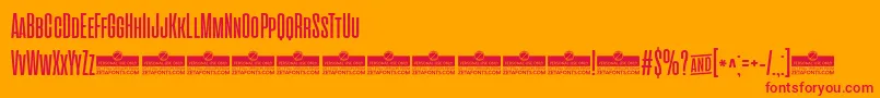 CinematograficaRegularTrial Font – Red Fonts on Orange Background