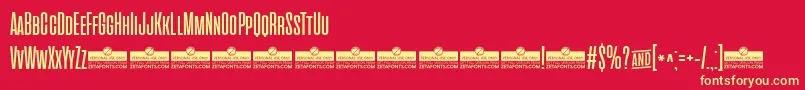 CinematograficaRegularTrial Font – Yellow Fonts on Red Background