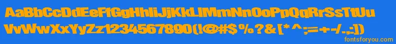 Childsplaytype64Bold Font – Orange Fonts on Blue Background
