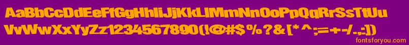 Childsplaytype64Bold-fontti – oranssit fontit violetilla taustalla
